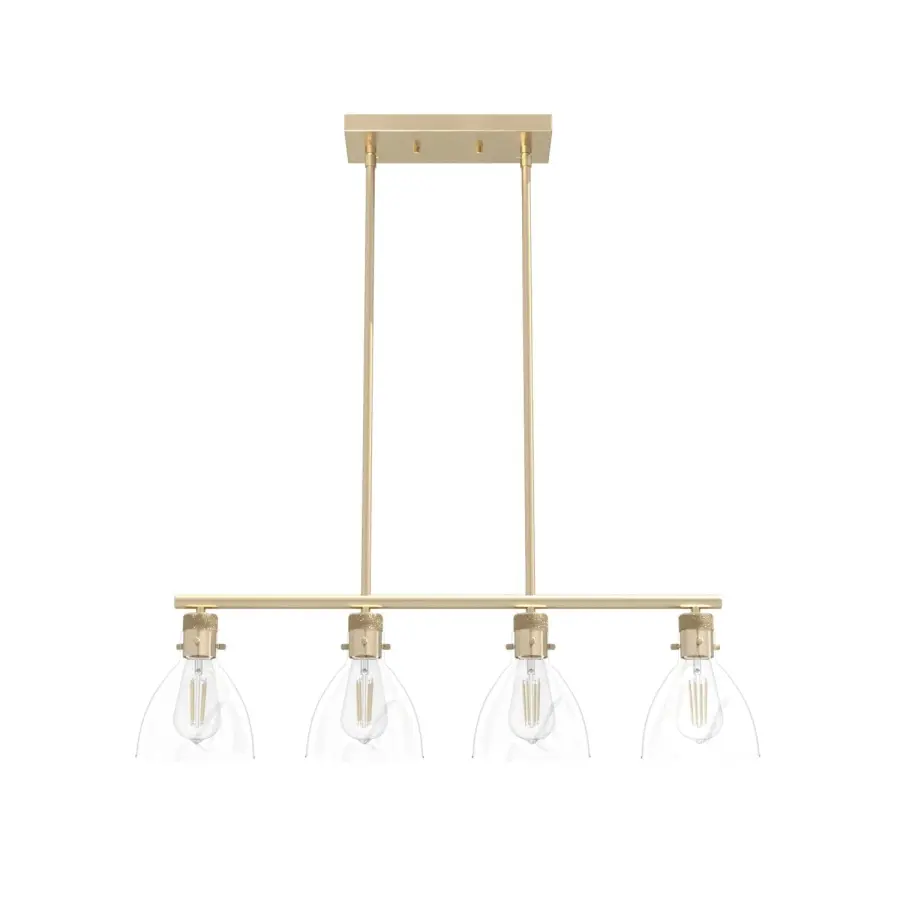 Van Nuys Four Light Linear Chandelier in Brushed Nickel - Image 13