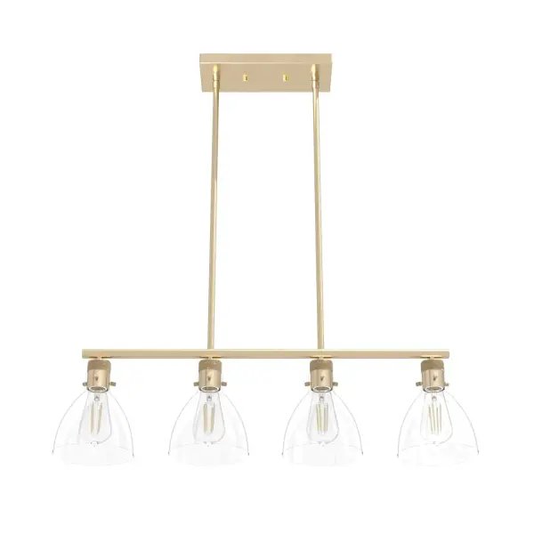 Van Nuys Four Light Linear Chandelier in Brushed Nickel - Image 15