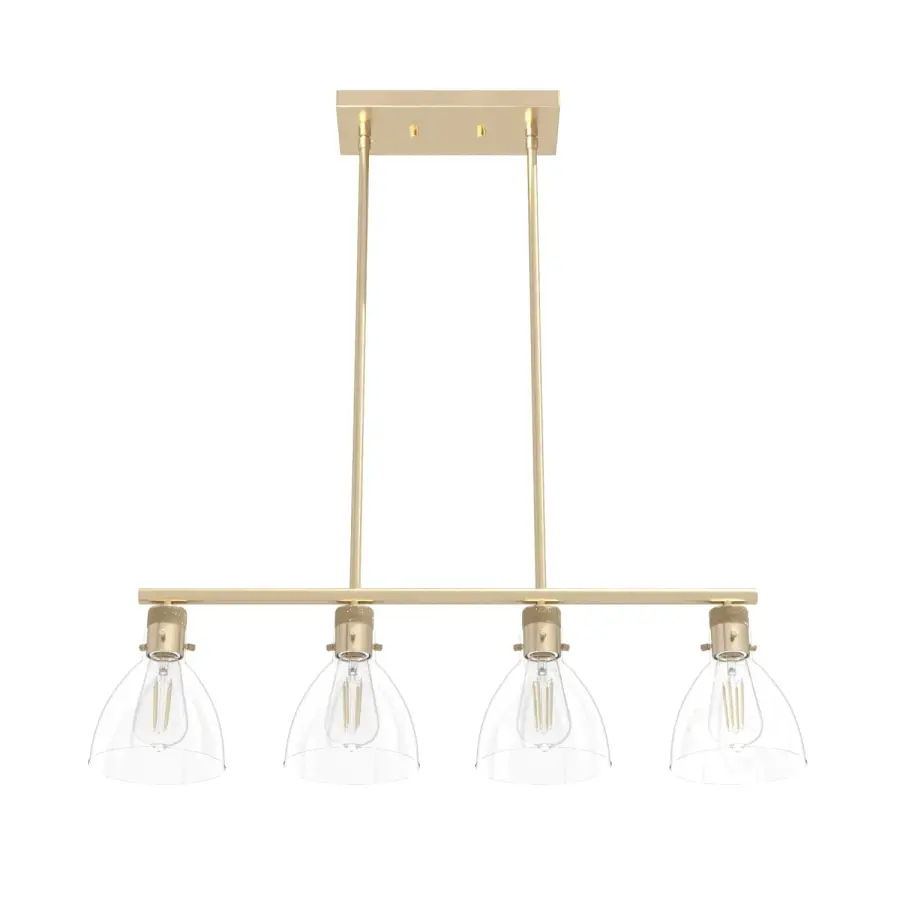 Van Nuys Four Light Linear Chandelier in Brushed Nickel - Image 15