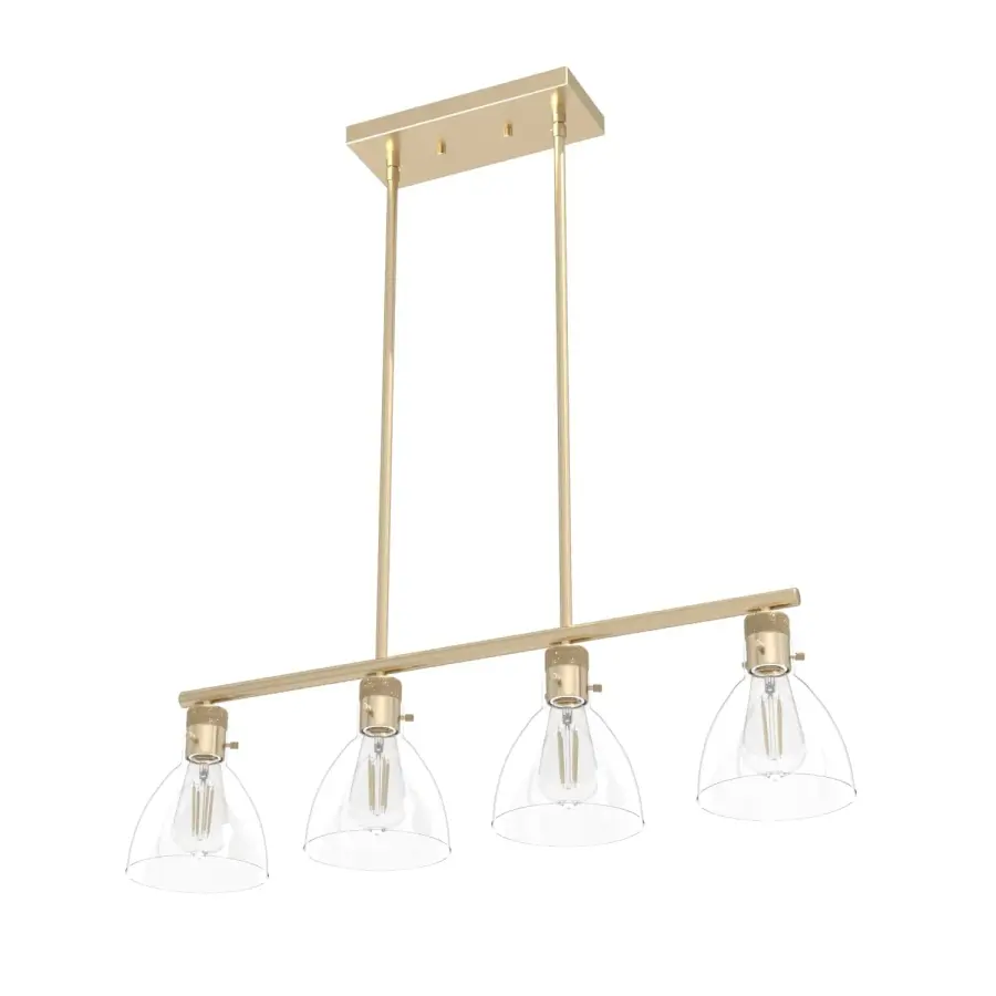 Van Nuys Four Light Linear Chandelier in Brushed Nickel - Image 17
