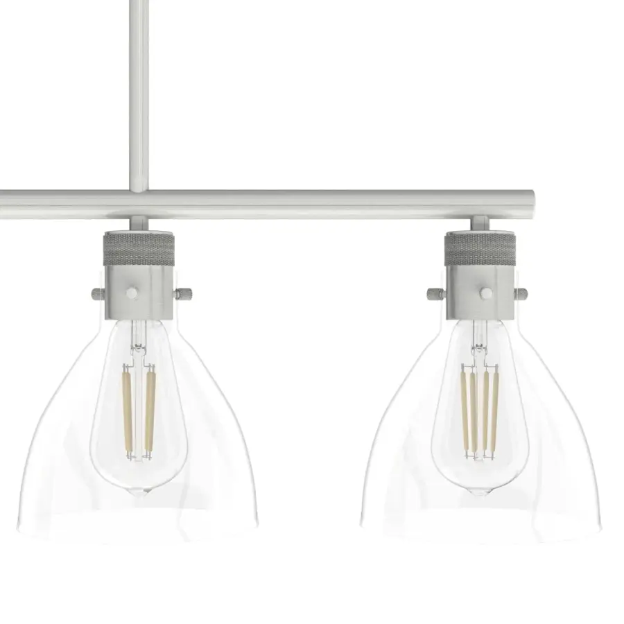 Van Nuys Four Light Linear Chandelier in Brushed Nickel - Image 18