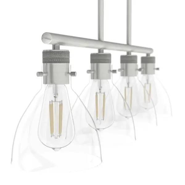 Van Nuys Four Light Linear Chandelier in Brushed Nickel - Image 20