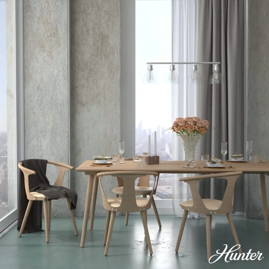 Van Nuys Four Light Linear Chandelier in Brushed Nickel - Image 3