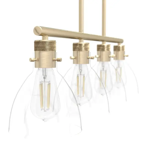 Van Nuys Four Light Linear Chandelier in Brushed Nickel - Image 21