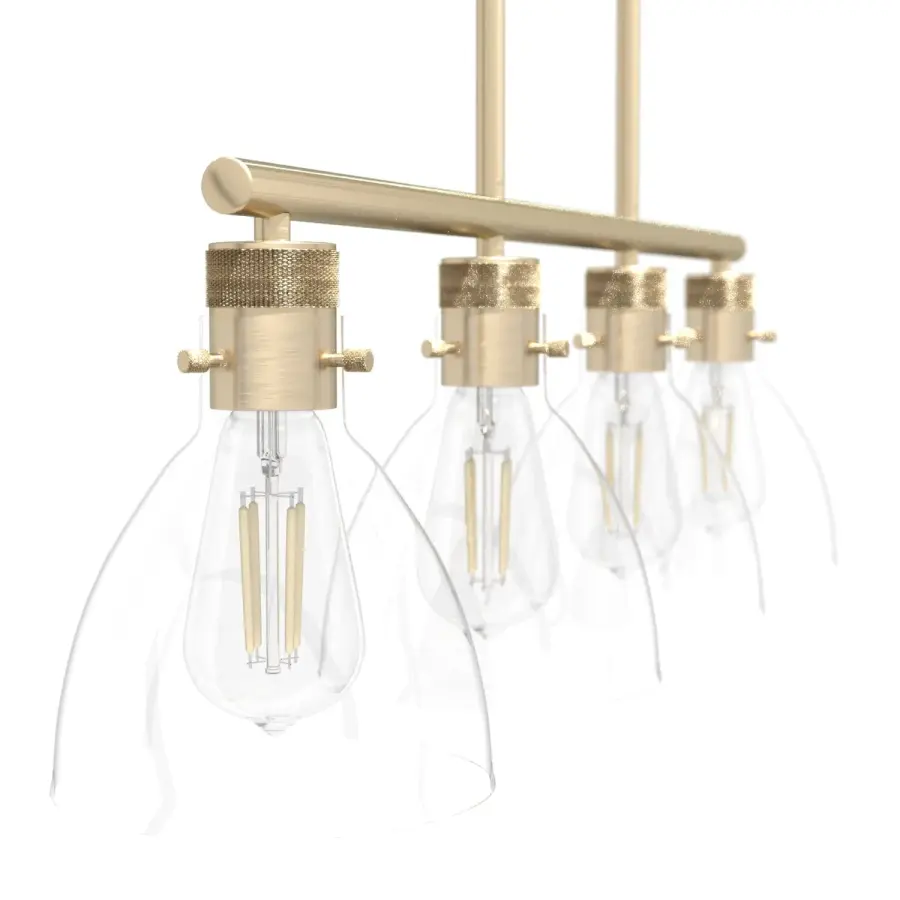 Van Nuys Four Light Linear Chandelier in Brushed Nickel - Image 21