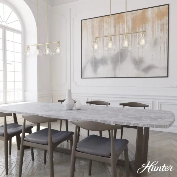 Van Nuys Four Light Linear Chandelier in Brushed Nickel - Image 4