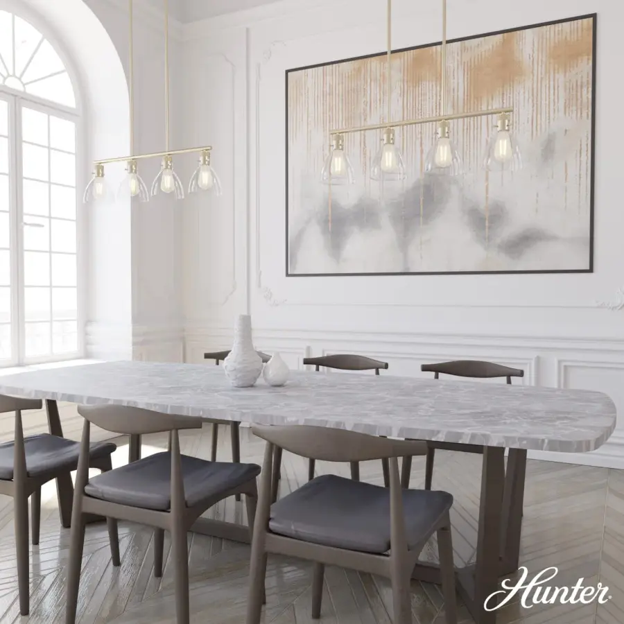 Van Nuys Four Light Linear Chandelier in Brushed Nickel - Image 4