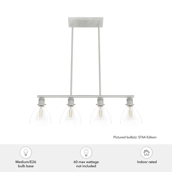 Van Nuys Four Light Linear Chandelier in Brushed Nickel - Image 5