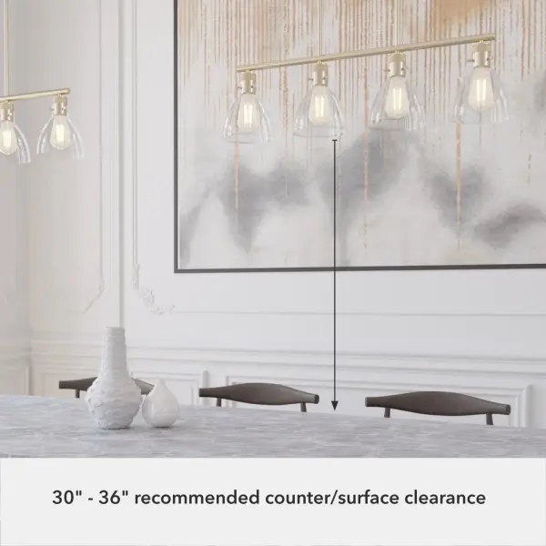 Van Nuys Four Light Linear Chandelier in Brushed Nickel - Image 10