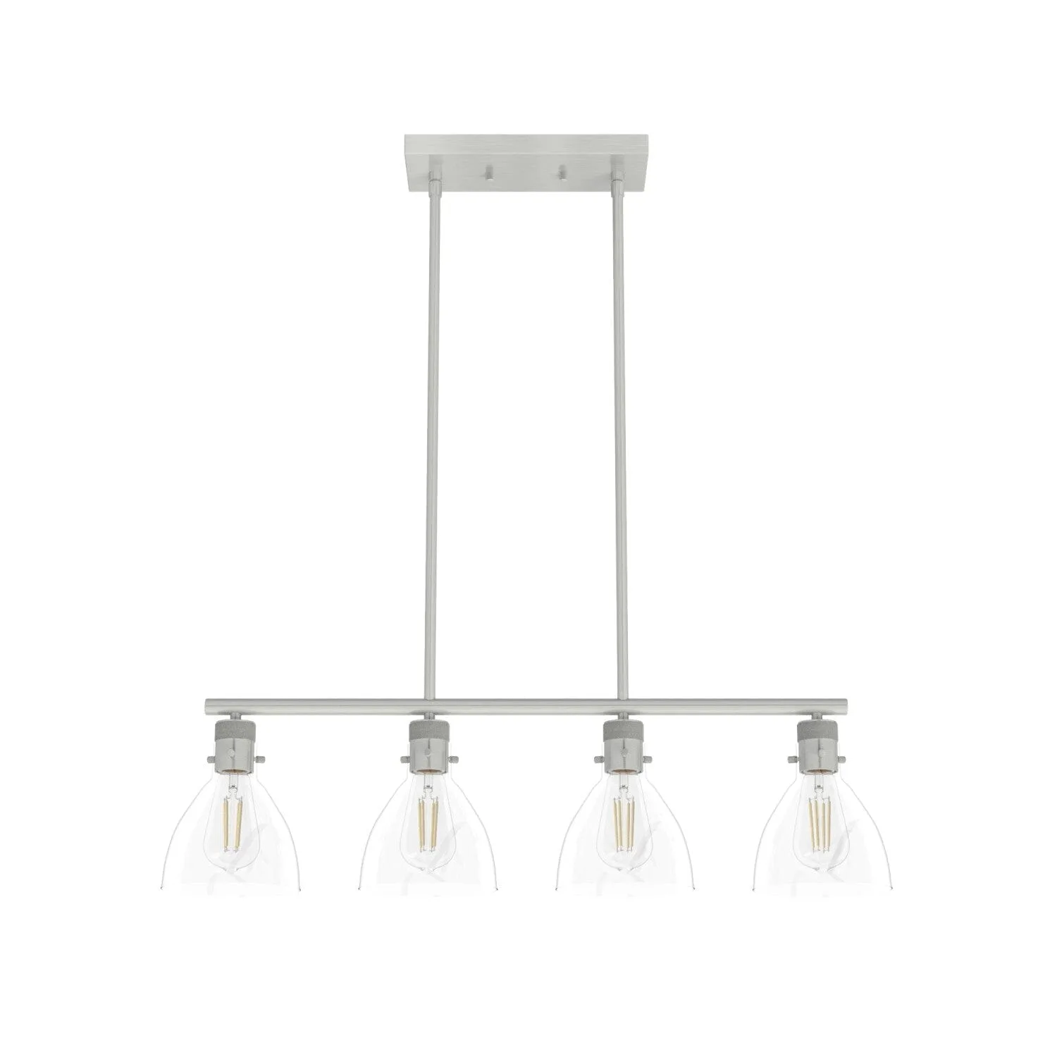 Van Nuys Four Light Linear Chandelier in Brushed Nickel
