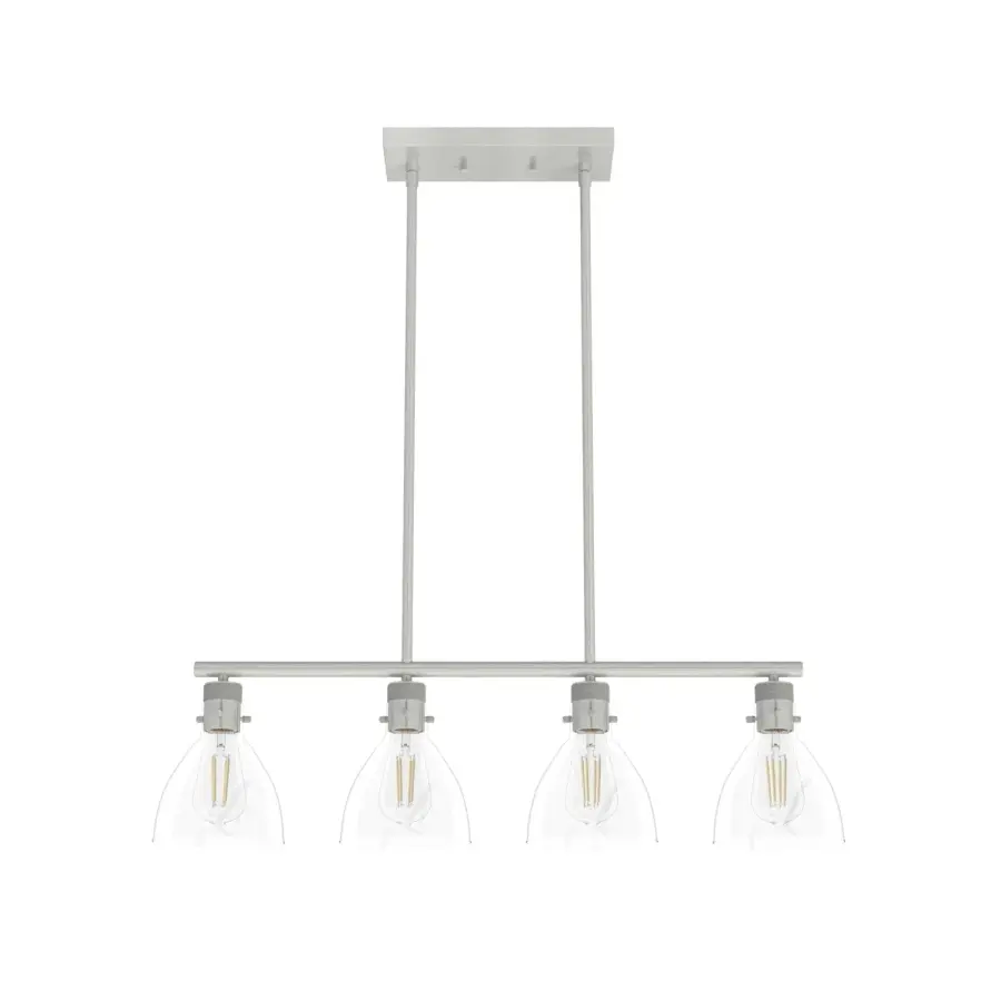 Van Nuys Four Light Linear Chandelier in Brushed Nickel - Image 1