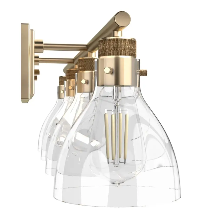 Van Nuys Four Light Bathroom Vanity in Alturas Gold - Image 14