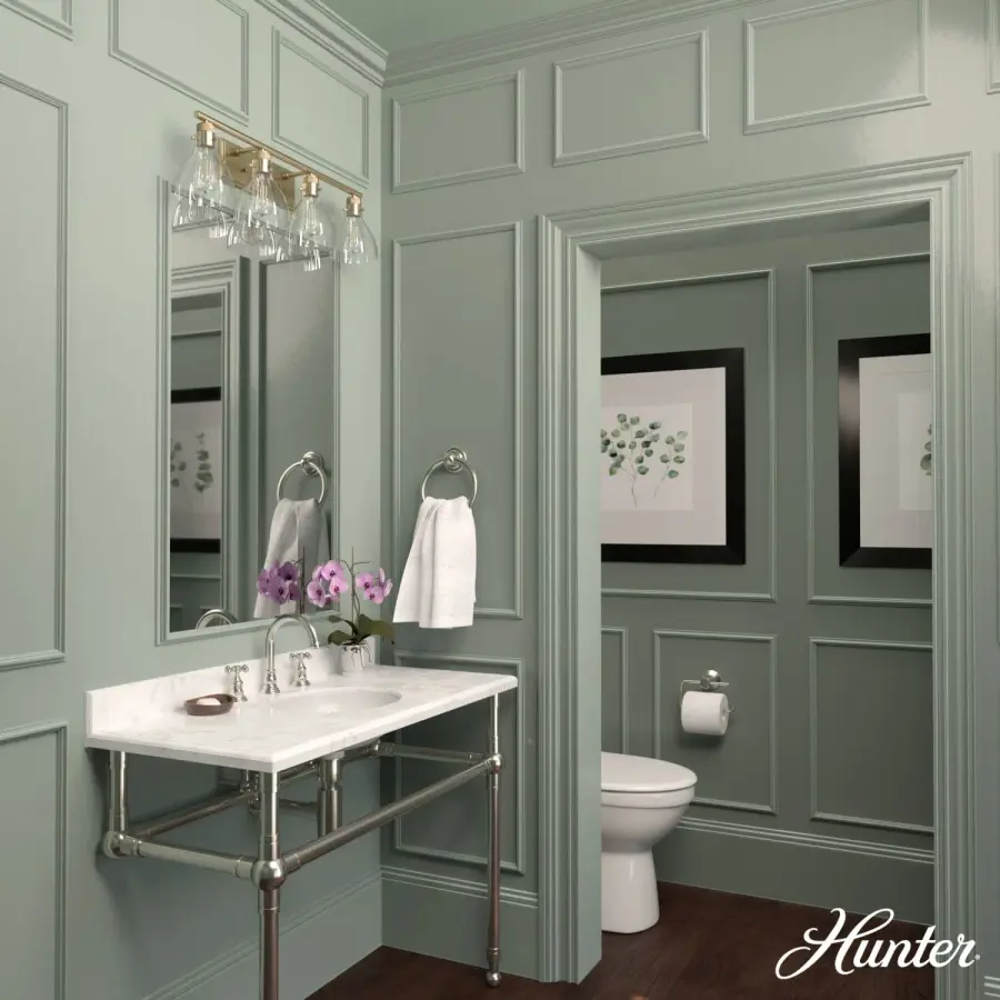 Van Nuys Four Light Bathroom Vanity in Alturas Gold - Image 3