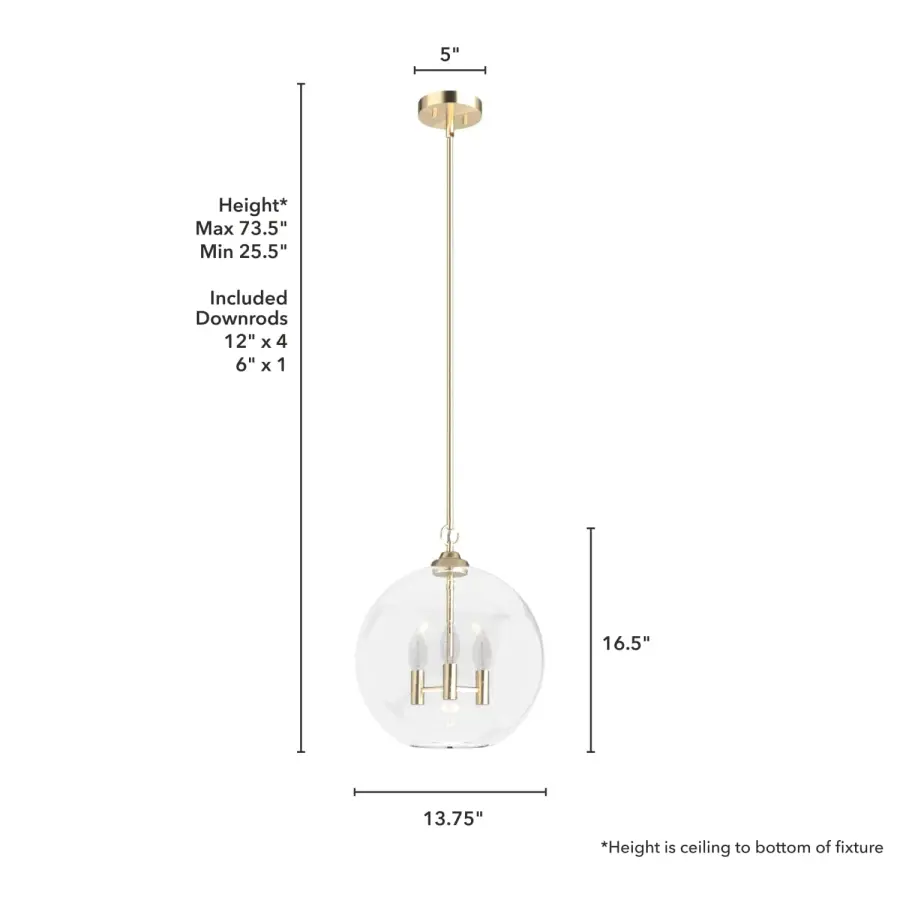 High Oaks Three Light Pendant in Alturas Gold - Image 11