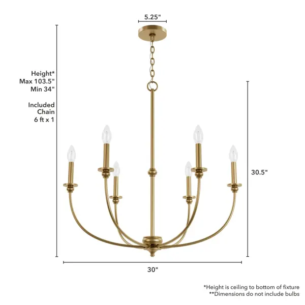 Southcrest Six Light Chandelier in Distressed White - Image 12