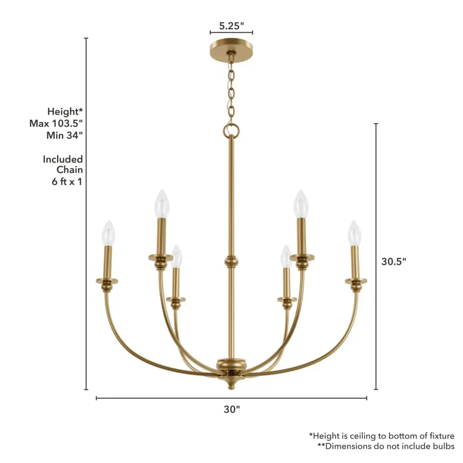 Southcrest Six Light Chandelier in Distressed White - Image 12