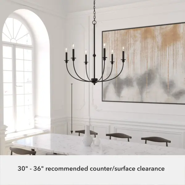 Southcrest Six Light Chandelier in Distressed White - Image 13