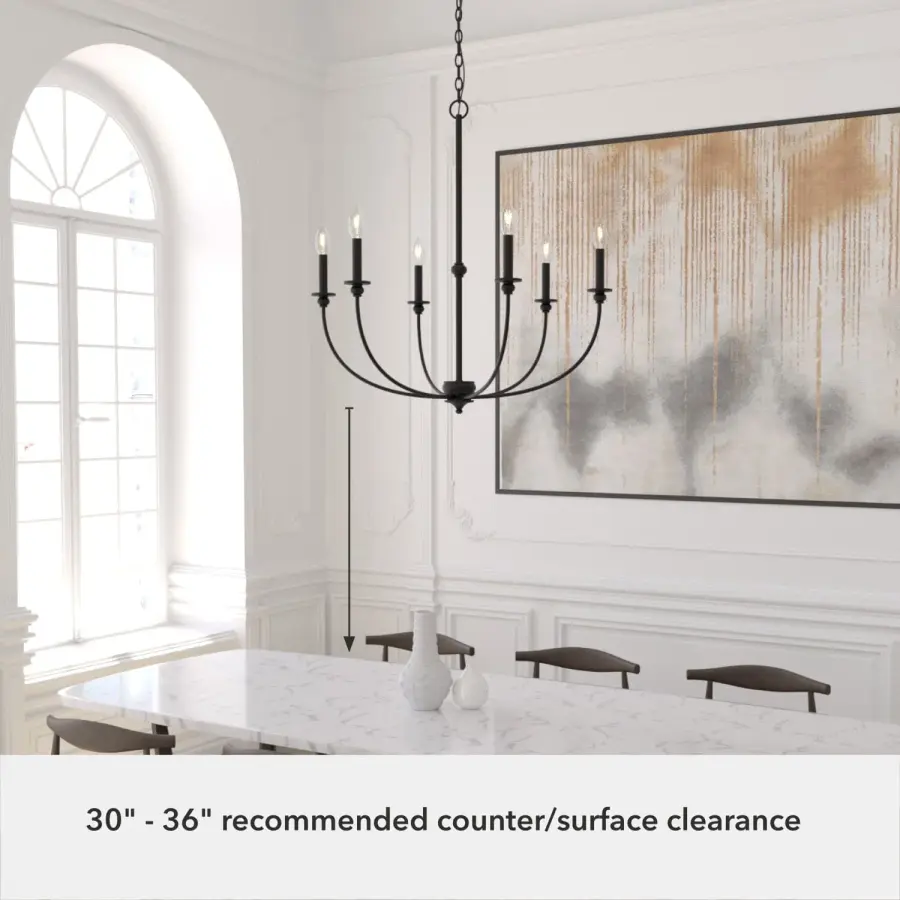 Southcrest Six Light Chandelier in Distressed White - Image 13