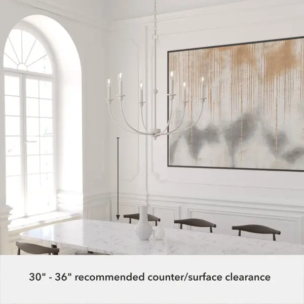 Southcrest Six Light Chandelier in Distressed White - Image 14