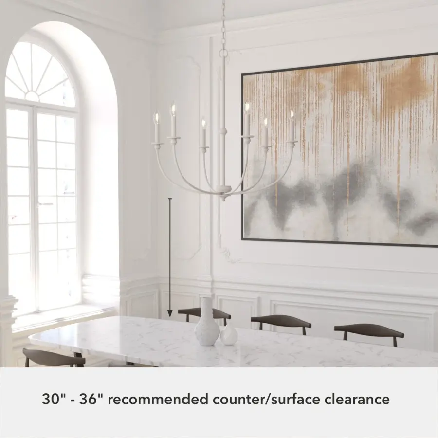 Southcrest Six Light Chandelier in Distressed White - Image 14