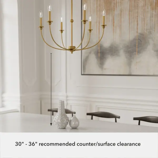 Southcrest Six Light Chandelier in Distressed White - Image 15