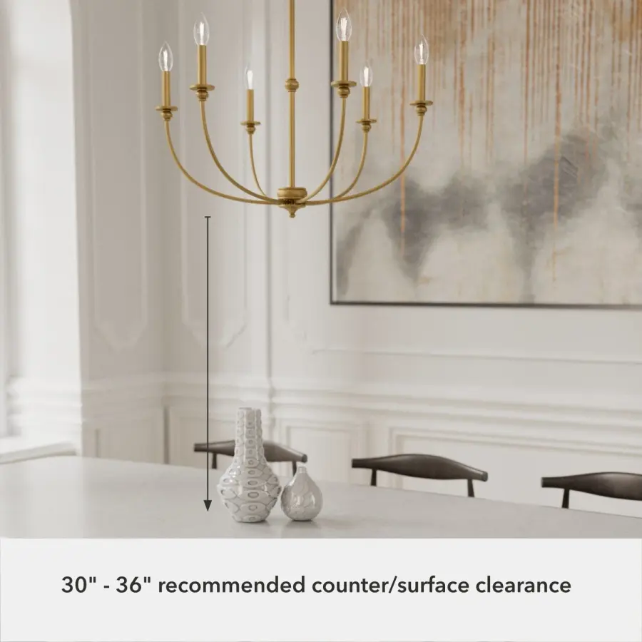 Southcrest Six Light Chandelier in Distressed White - Image 15