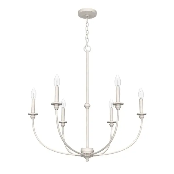 Southcrest Six Light Chandelier in Distressed White - Image 18