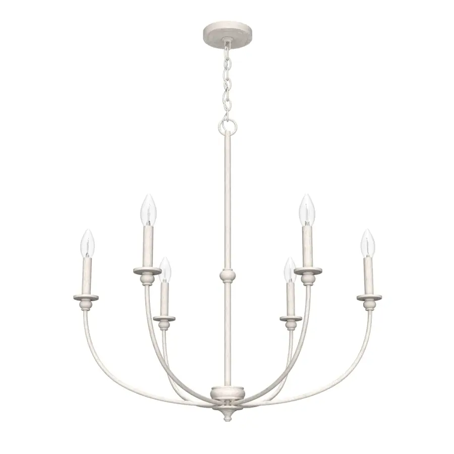 Southcrest Six Light Chandelier in Distressed White - Image 18