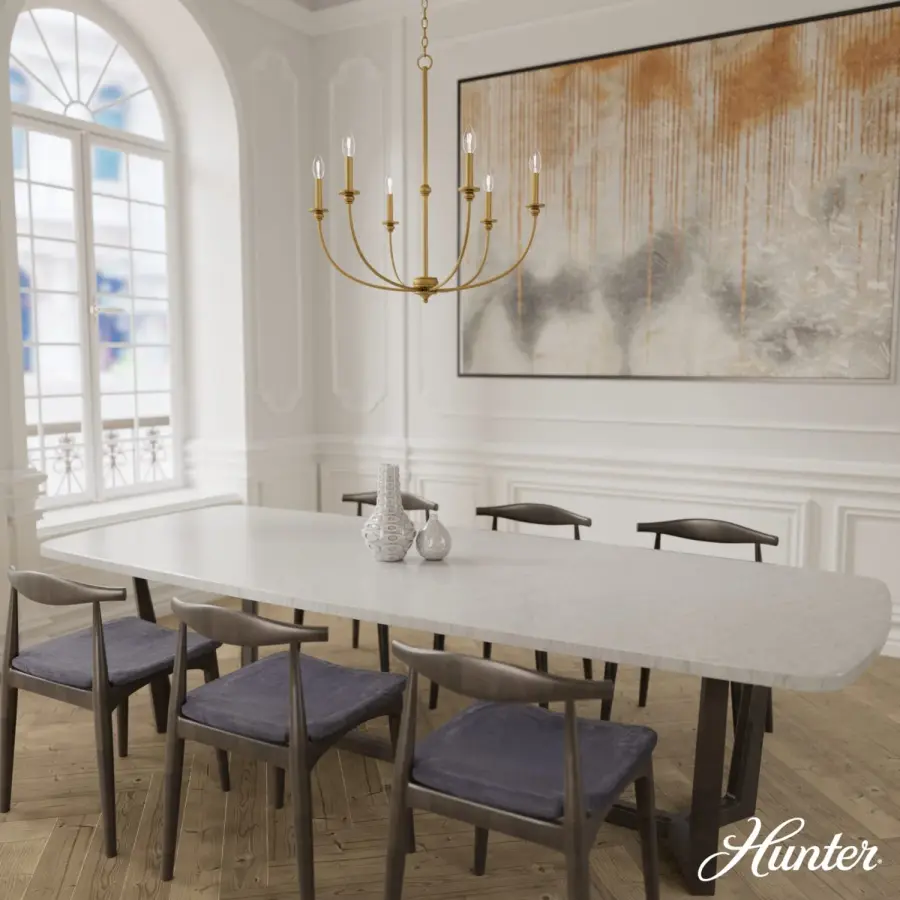 Southcrest Six Light Chandelier in Distressed White - Image 6