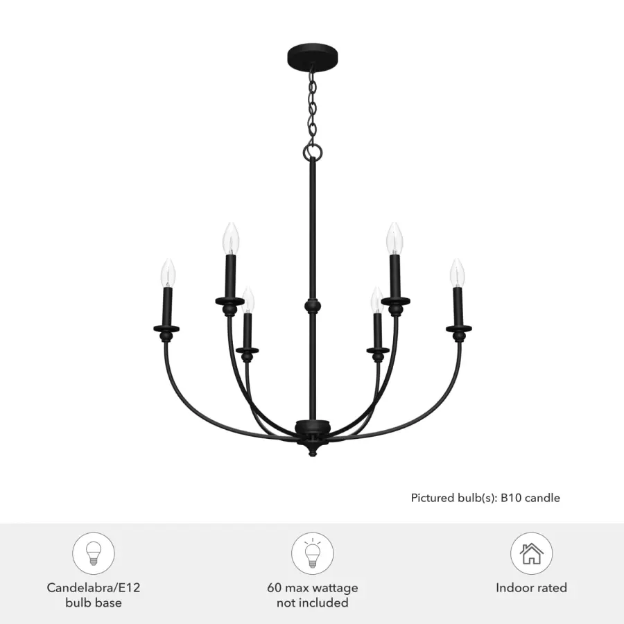 Southcrest Six Light Chandelier in Distressed White - Image 7