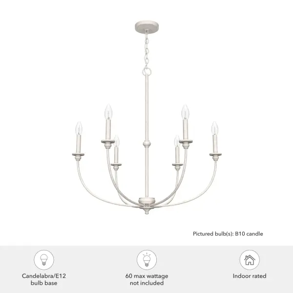 Southcrest Six Light Chandelier in Distressed White - Image 8