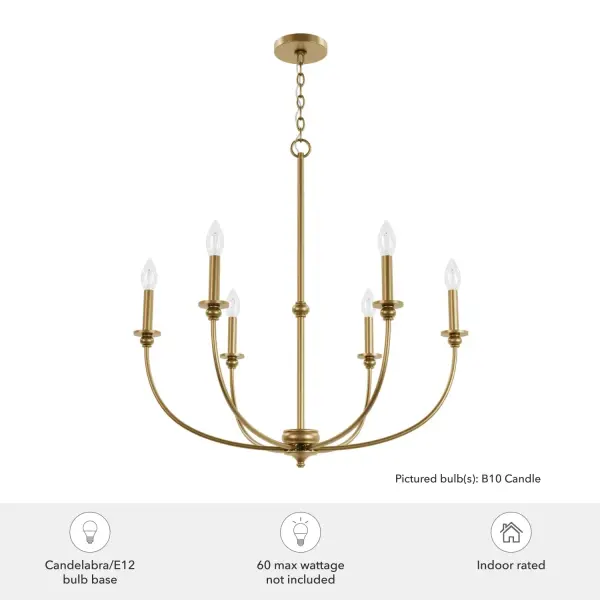 Southcrest Six Light Chandelier in Distressed White - Image 9