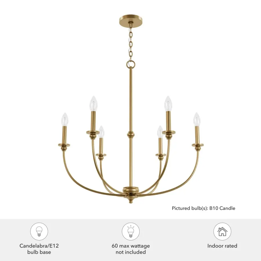 Southcrest Six Light Chandelier in Distressed White - Image 9