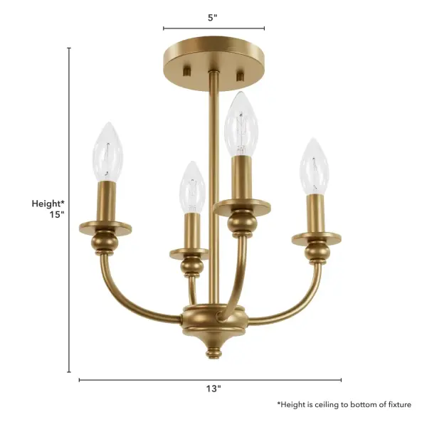 Southcrest Four Light Semi-Flush Mount in Luxe Gold - Image 11