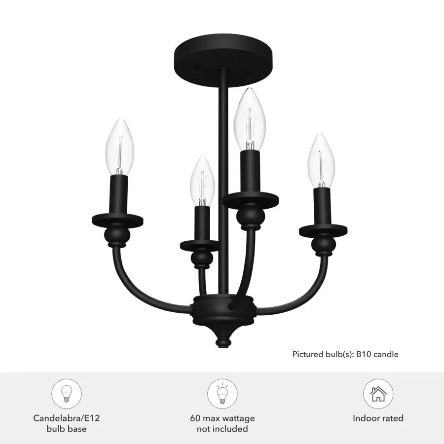 Southcrest Four Light Semi-Flush Mount in Luxe Gold - Image 7