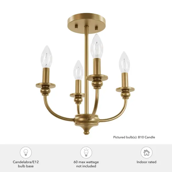 Southcrest Four Light Semi-Flush Mount in Luxe Gold - Image 8