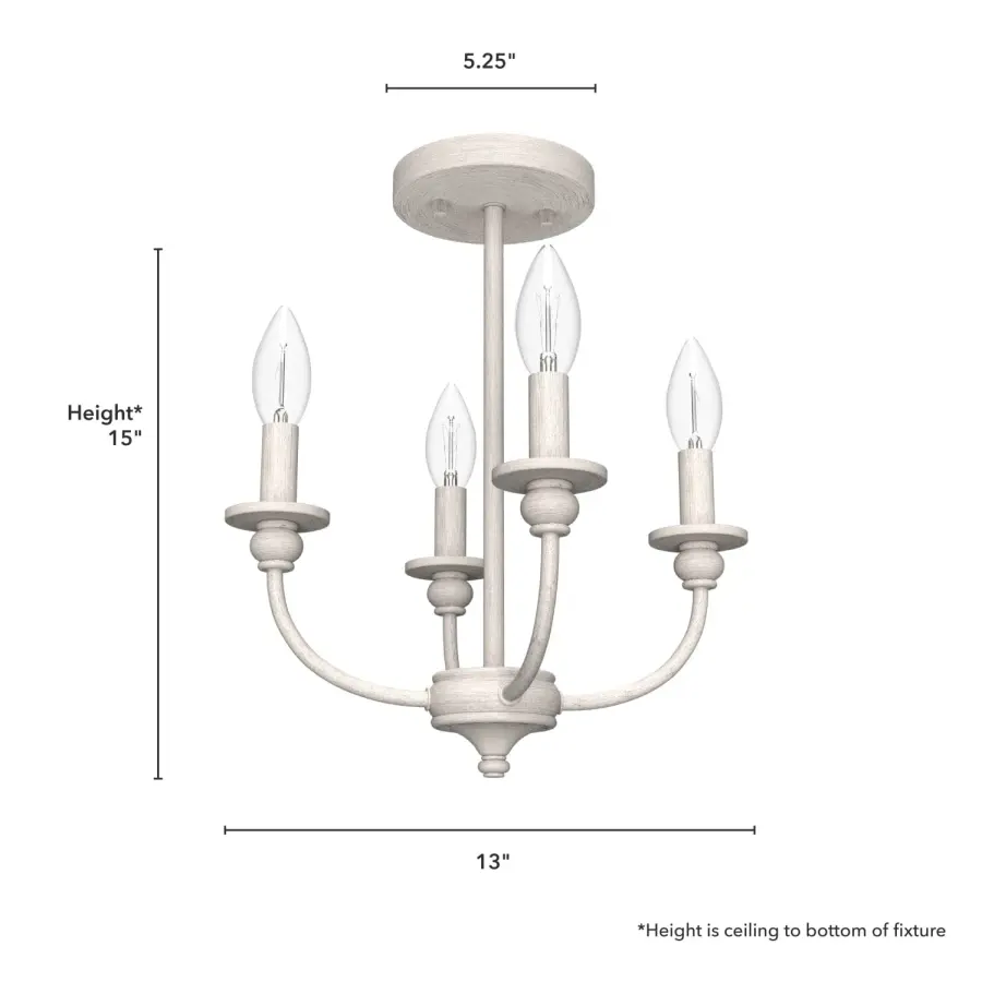 Southcrest Four Light Semi-Flush Mount in Luxe Gold - Image 9