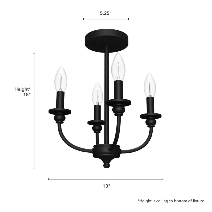 Southcrest Four Light Semi-Flush Mount in Luxe Gold - Image 10