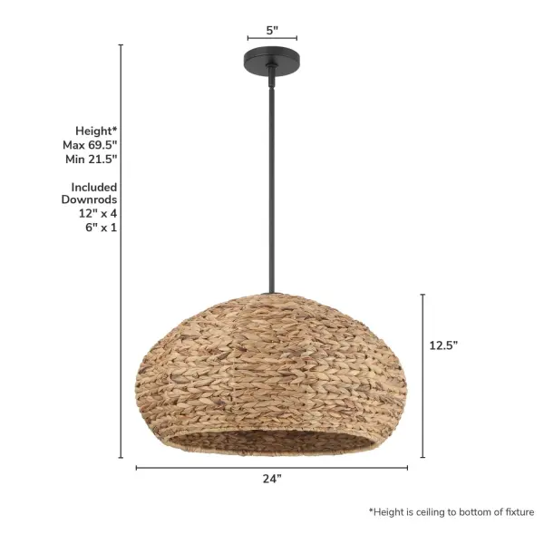 Cambria Three Light Pendant in Matte Black - Image 4