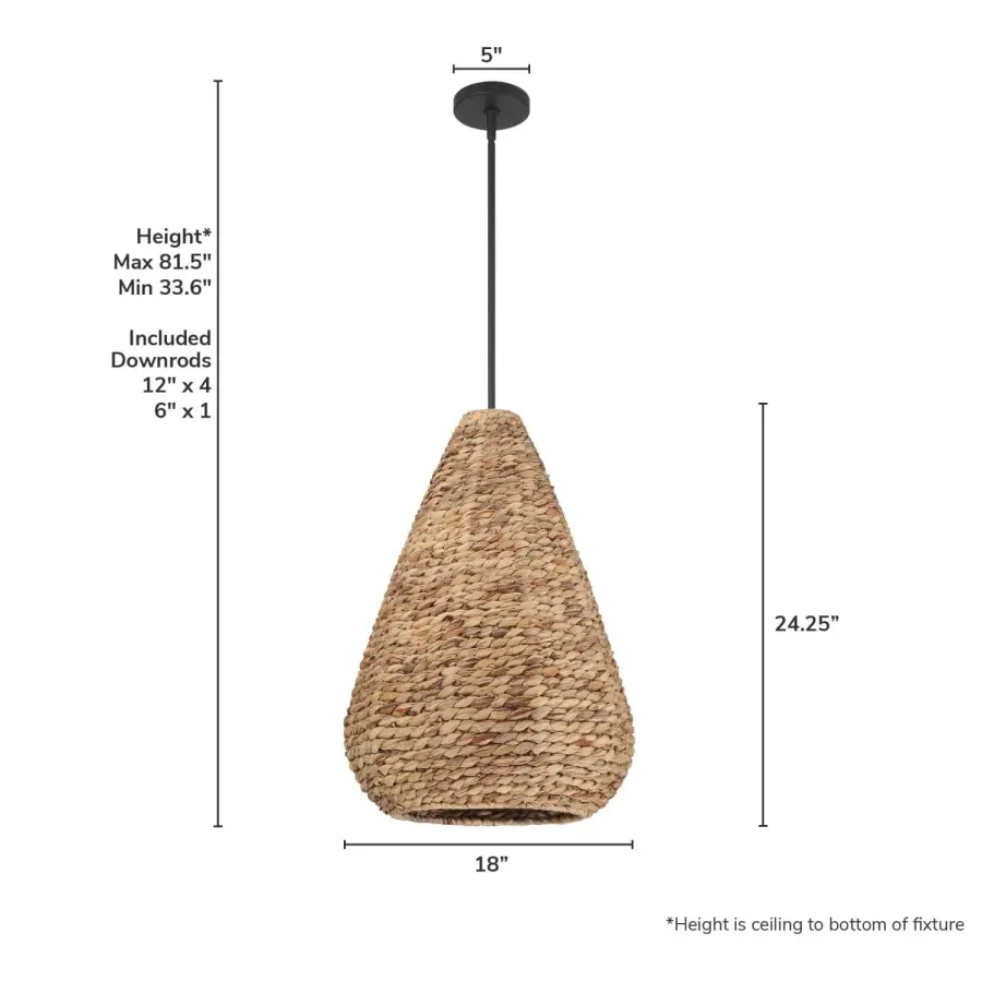 Cambria Three Light Pendant in Matte Black - Image 4