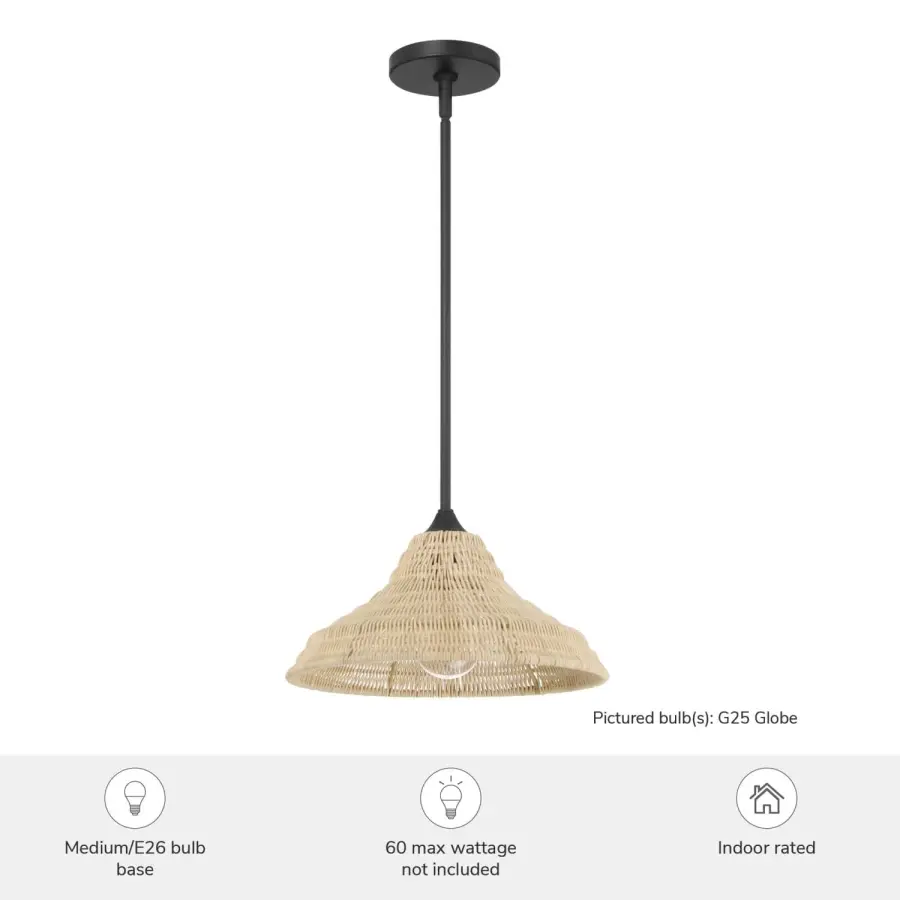 Agoura One Light Pendant in Matte Black - Image 3