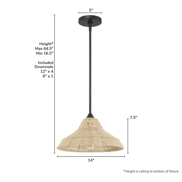Agoura One Light Pendant in Matte Black - Image 4