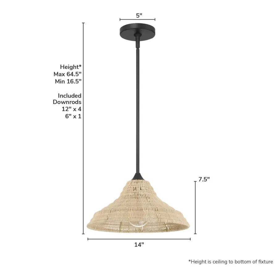 Agoura One Light Pendant in Matte Black - Image 4