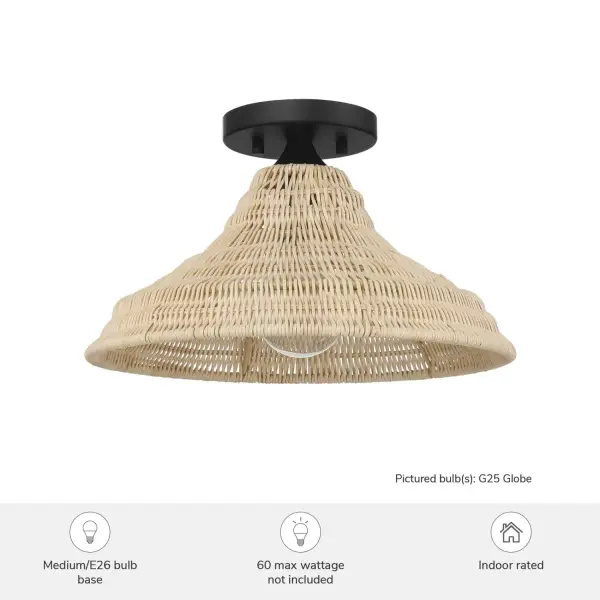 Agoura One Light Flush Mount in Matte Black - Image 3