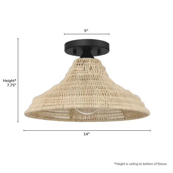 Agoura One Light Flush Mount in Matte Black - Image 4