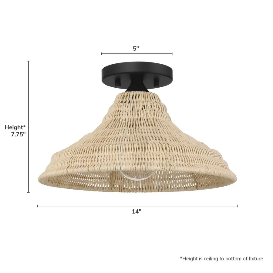 Agoura One Light Flush Mount in Matte Black - Image 4