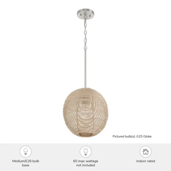 Berkeley One Light Pendant in Brushed Nickel - Image 3
