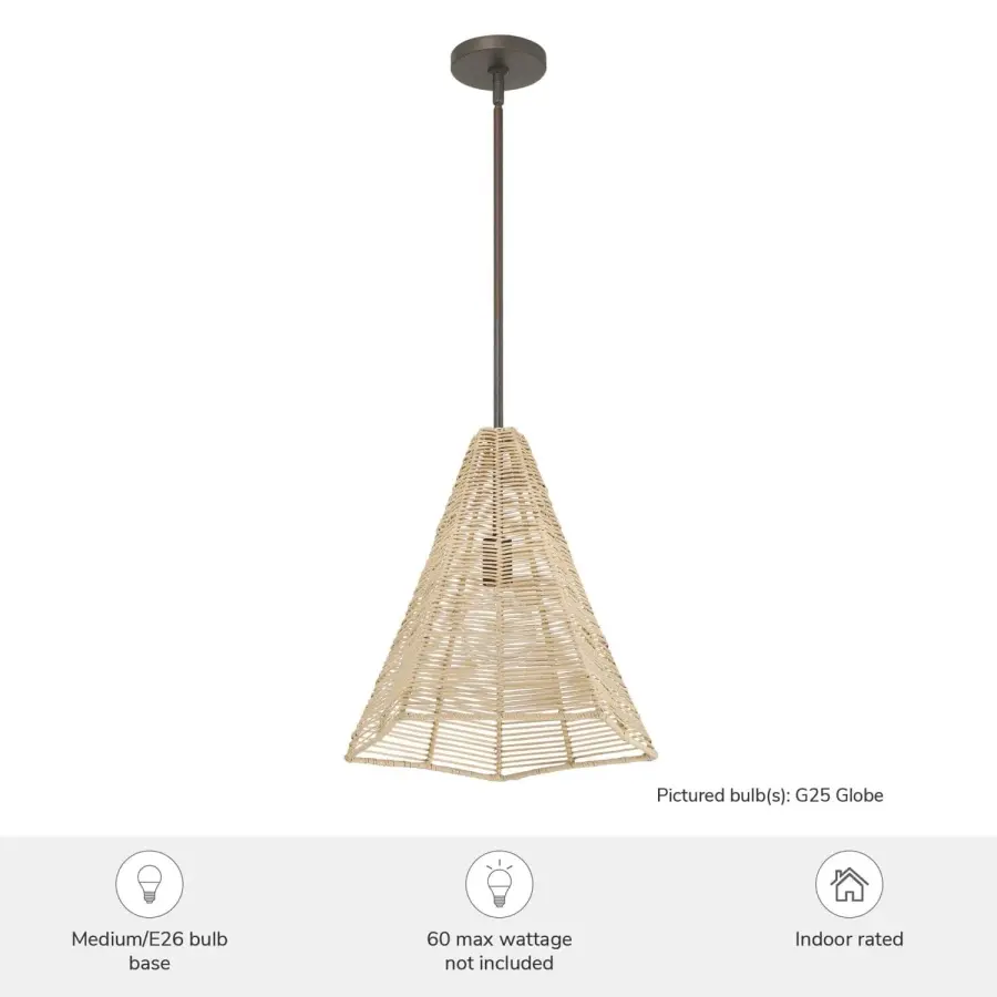 Comet Large Rattan Pendant Light - Image 3