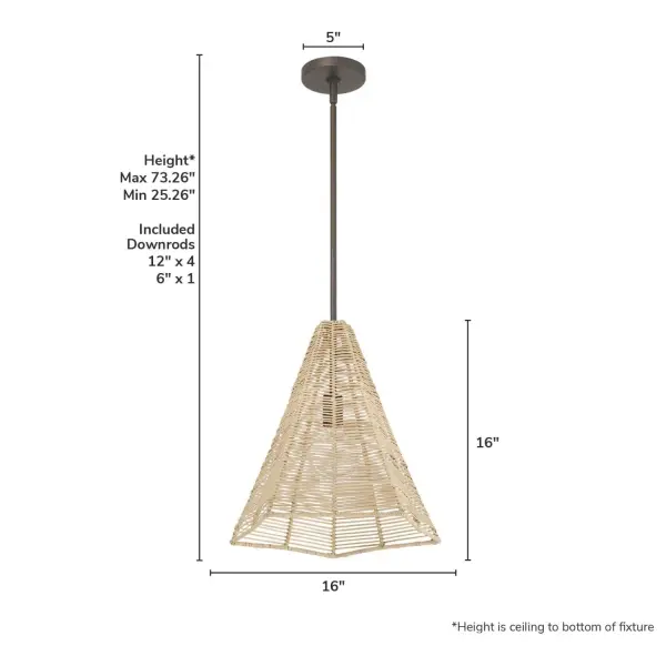 Comet Large Rattan Pendant Light - Image 4