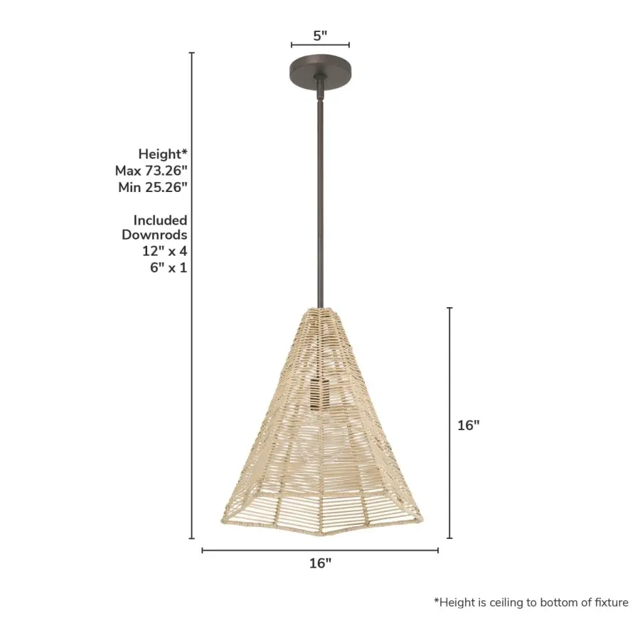 Comet Large Rattan Pendant Light - Image 4